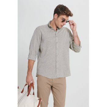 Camasa relaxed-fit din amestec de in