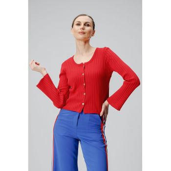Cardigan uni cu nasturi