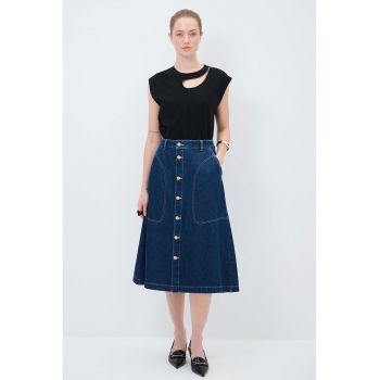 Fusta evazata din denim