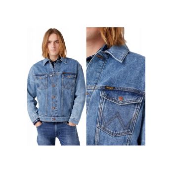 Jacheta Barbati -  Anti Fit Jacket - Loose Fit - Nasturi - 100% Bumbac - 4 Buzunare - Confortabila - Ideala Pentru Zile Mai Racoroase - Marimea 2XL - Albastru Denim