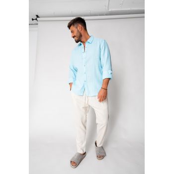 Pantaloni lung din IN regular cu snur Beige 17792