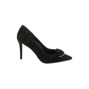 Pantofi din piele intoarsa cu toc clasic Lucilla