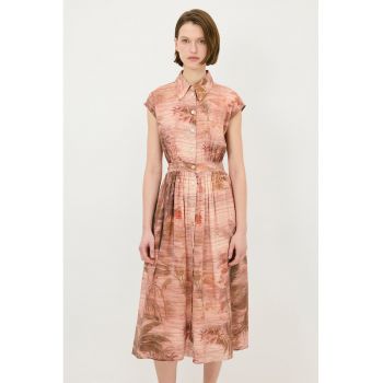 Rochie-camasa cu model si buzunare laterale