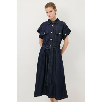 Rochie de denim cu maneci scurte