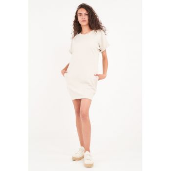 Rochie-tricou mini cu buzunare laterale