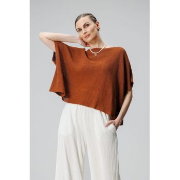 Tricou de in cu maneci liliac