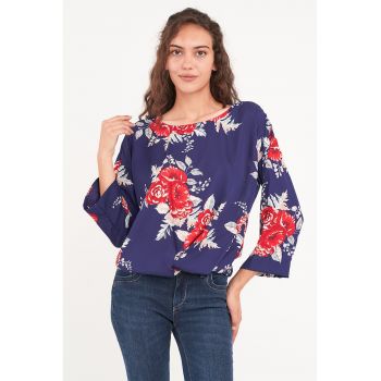 Bluza vaporoasa cu model floral