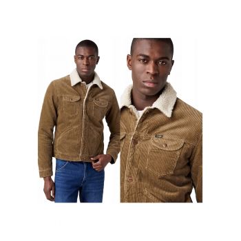 Jacheta Barbati - Lee - Sherpa Jacket - Regular Fit - Nasturi - 100% Bumbac - 2 Buzunare - Calduroasa - Confortabila - Ideala Pentru Zile Mai Racoroase - Maro