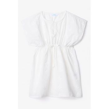 Rochie de plaja cu broderi si snur