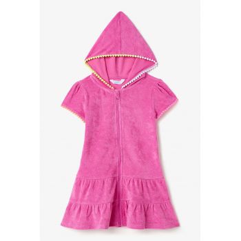Rochie de plaja din material terry cu fermoar