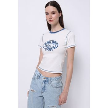 Tricou crop slim fit