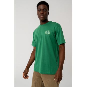 Tricou cu decolteu la baza gatului si imprimeu grafic