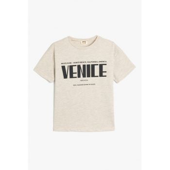 Tricou cu imprimeu text pe piept